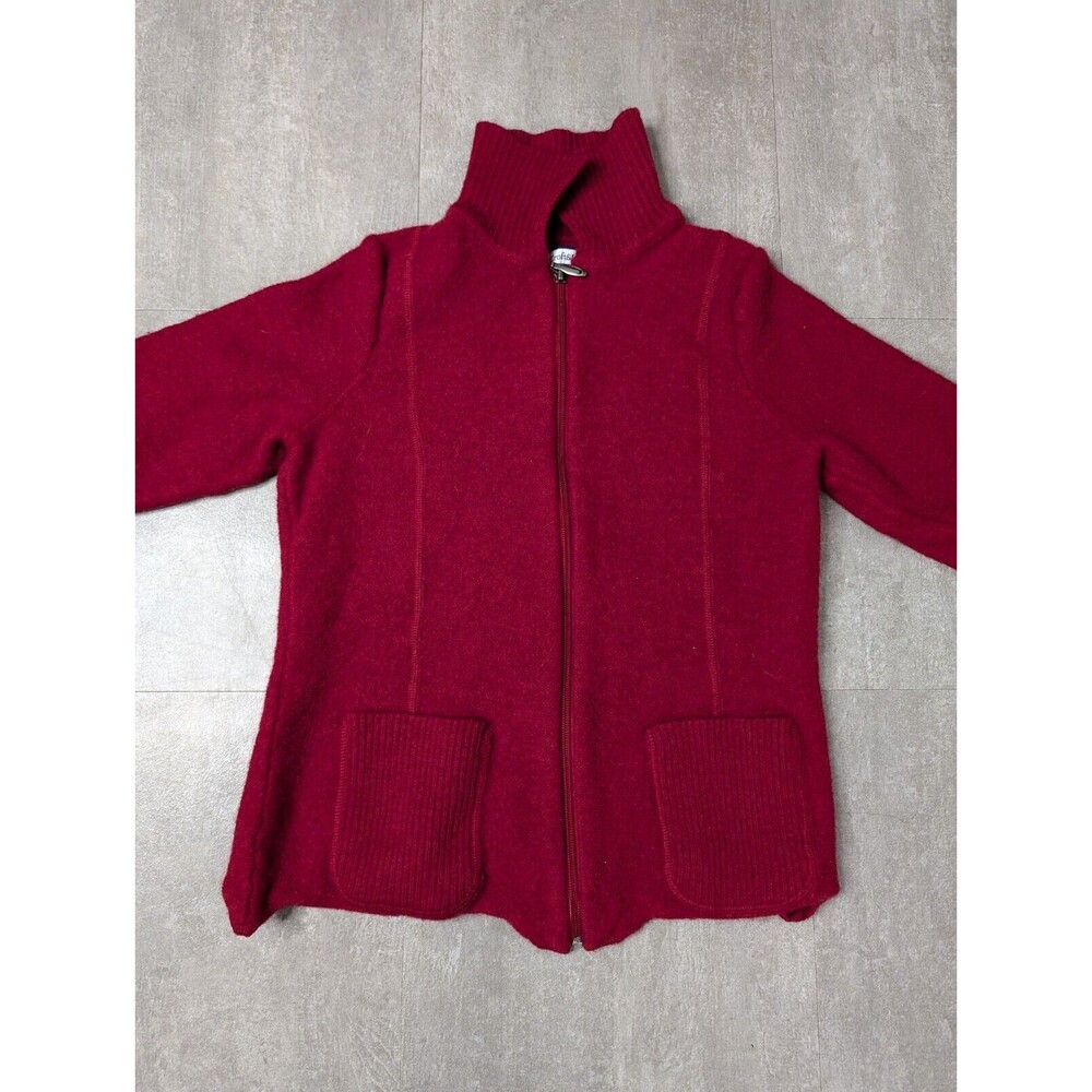 Croft & Barrow - Full Zip Sweater - Red - Ladies Size Medium 100% Wool